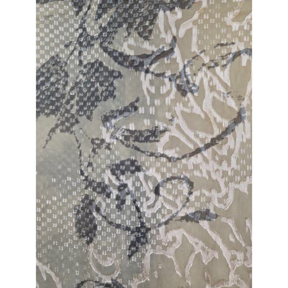 Meadow Rue Anthropologie Champagne Beige Sheer Floral Button Back Shirt, Medium - Picture 6 of 12